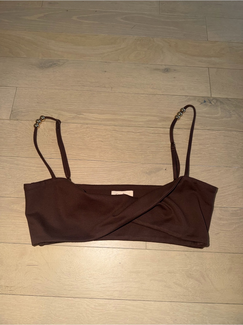 Camila Coelho Brown Cropped Wrap Bralette Size XS